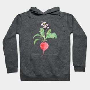 red  radish watercolor Hoodie